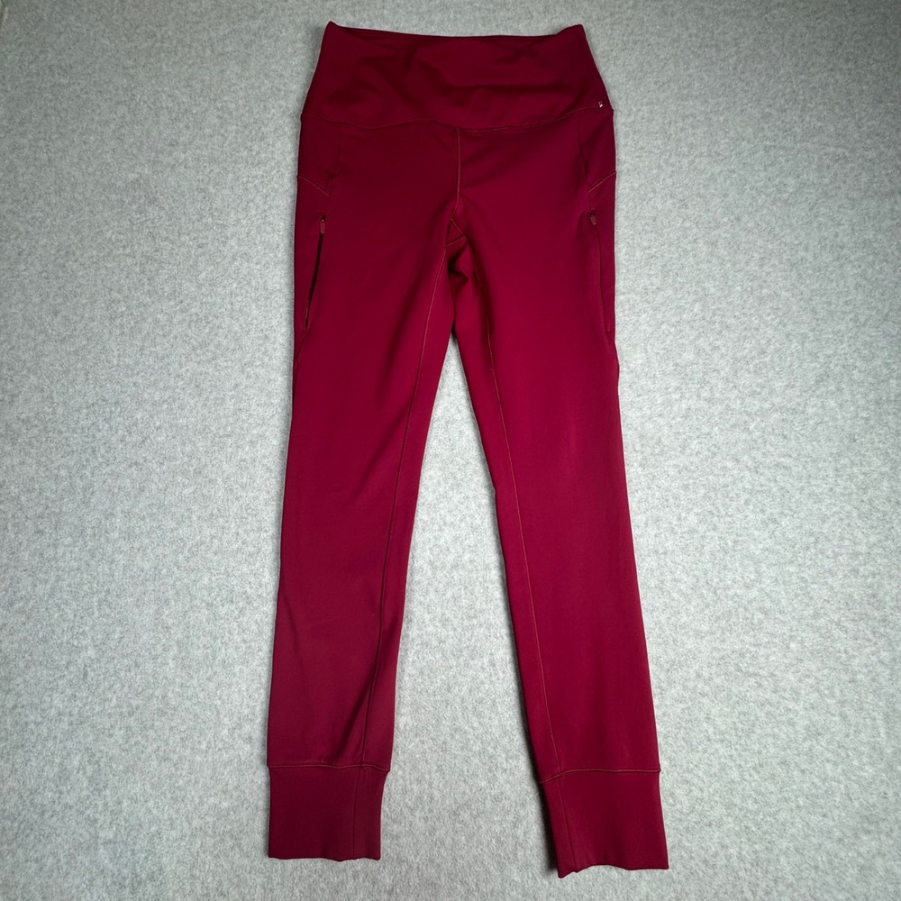 Spyder Active Womens Small Berry Red High Waisted Zipper Pocket Leggings Joggers